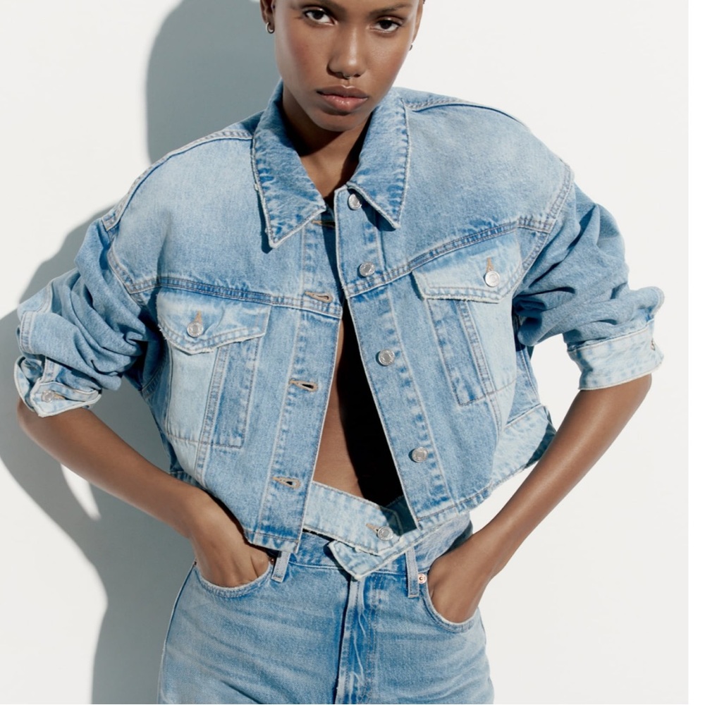 NWOT ZARA Cropped Denim Jacket